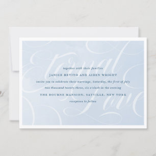 Convites Elegante Nuvem Azul Céu Roteiro Aquarela