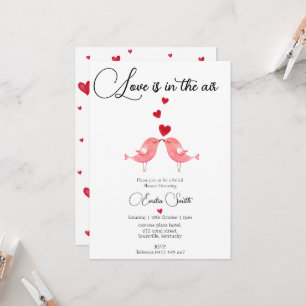 Convites Elegante O amor está no ar Chuveiro de noiva de pá