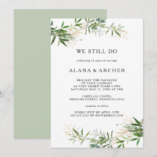 Convites Elegante Olive Greenerase Ainda Fazemos Vow Renewa
