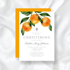 Convites Elegante Orange Girl Christening