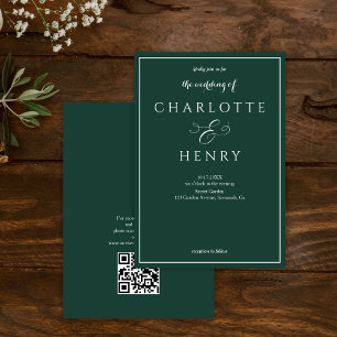 Convites Elegante Orçamento Casamento Código Qr Esmeralda V