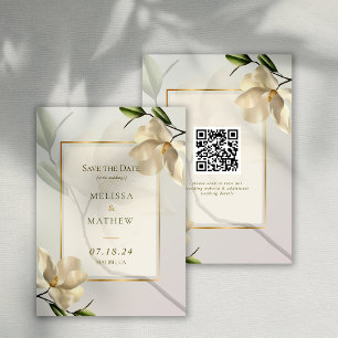 Convites Elegante Oriental Magnolia Casamento Salve a Data