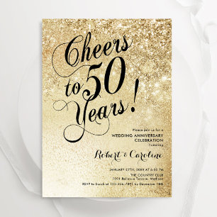 Convites Elegante Ouro 50º Aniversário