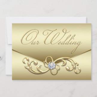 Convites Elegante Ouro Diamante Rodopio Ouro Casamento