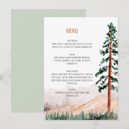 Convites Elegante Paisagem Montanhosa Rústica Menu