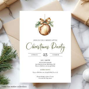 Convites Elegante Paleta Natural Nórdica Oliva Moderna Xmas