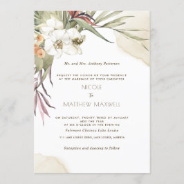 Convites Elegante Palm Deixa Floral, Casamento De Creme