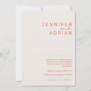Convites Elegante Passado Minimal Branco e Vermelho Modern