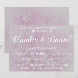 Convites Elegante peônia floral cor-de-rosa poeirento salva