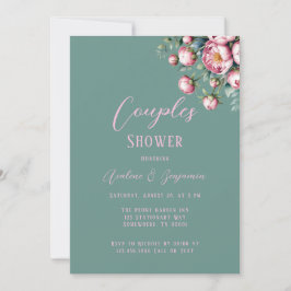 Convites Elegante Peony Buquê Em Casamento Por Aquarela