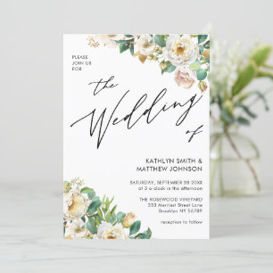 Convites Elegante Peony Floral Greenery Tudo Em Um Casament
