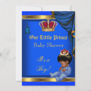 Convites Elegante Pequeno Príncipe Baby Shower Menino Azul 