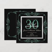 Elegante Pérola Enquadrada 30º Aniversário de Casa