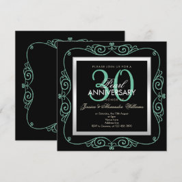Convites Elegante Pérola Enquadrada 30º Aniversário de Casa