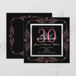Convites Elegante Pérola Enquadrada 30º Aniversário de Casa