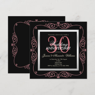 Convites Elegante Pérola Enquadrada 30º Aniversário de Casa