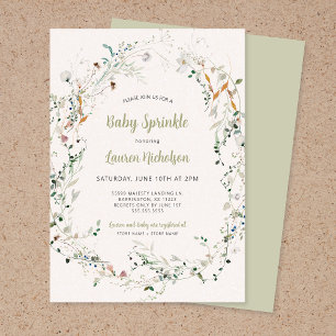 Convites Elegante Petite Wildflower baby sprinkle