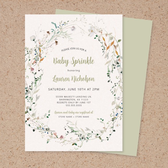 Convites Elegante Petite Wildflower baby sprinkle (Criador carregado)