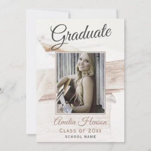 Convites Elegante Pilha de Livros Graduado Foto Graduação