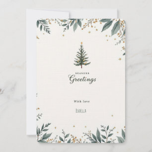 Convites Elegante Pine Tree & Foliage Seasons Saudações Inv