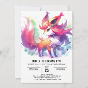 Convites Elegante Playful Fox Birthday