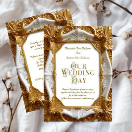 Convites Elegante Prata de Casamento Moldura Ornada Placa