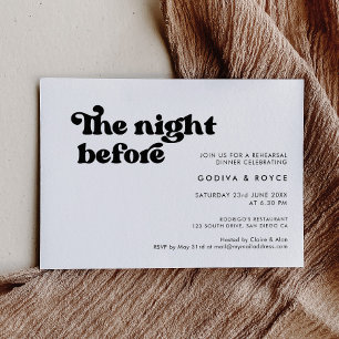 Convites Elegante preto & branco retrô A noite anterior