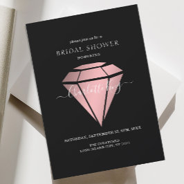 Convites Elegante, Preto, Rosegold Diamond Einladung