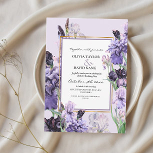 Convites Elegante Primavera Flora Irises Casamento