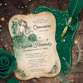Convites Elegante Princesa Dourada Quinceanera Birthday