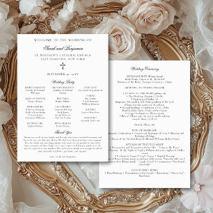 Convites Elegante Programa de Missa de Casamento Católico p