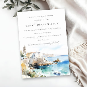 Convites Elegante Puglia Itália Paisagem Aquarela Aniversár