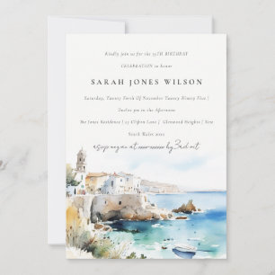 Convites Elegante Puglia Itália Paisagem Aquarela Aniversár