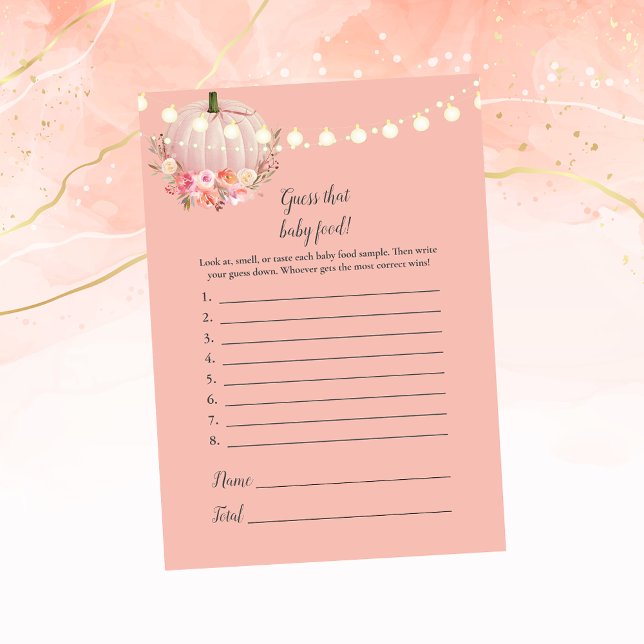 Convites Elegante Pumpkin Adivinha O Jogo Do Chá Da Comida  (Criador carregado)