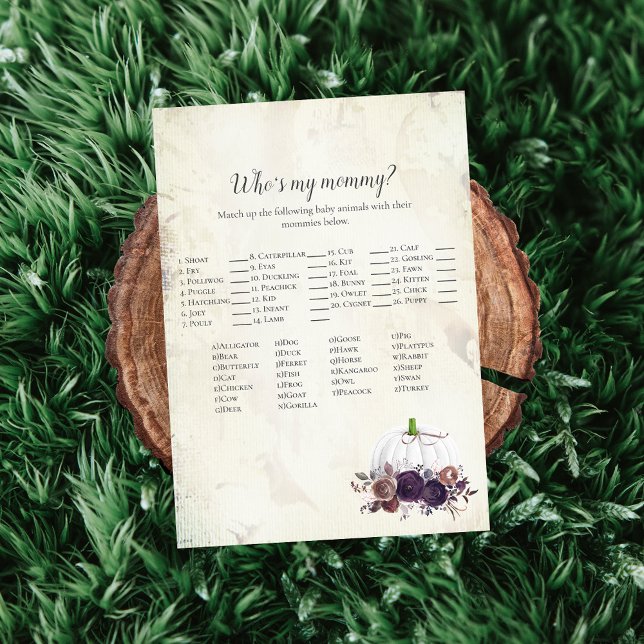 Convites Elegante Pumpkin Branco Que é o Meu Jogo da Mamãe (Criador carregado)