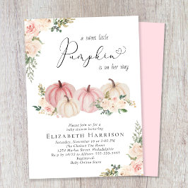 Convites Elegante Pumpkin Rosa Floral Chá