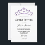 Convites Elegante Purple Diamond Tiara Sweet 16 Convide<br><div class="desc">Elegante Purple Diamond Tiara Sweet 16 Convide para ver a coleção correspondente na Loja de Niche e Nest no Zazzle</div>