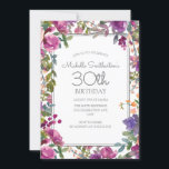 Convites Elegante Purple Watercolor aniversário de 30 anos<br><div class="desc">Convite de festas floral de cor-d-água roxa elegante para mulheres,  com um tipo de letra de escrita fofo. O texto é personalizável,  então faça dele seu. Entre em contato conosco para obter ajuda com a personalização ou para solicitar produtos correspondentes.</div>