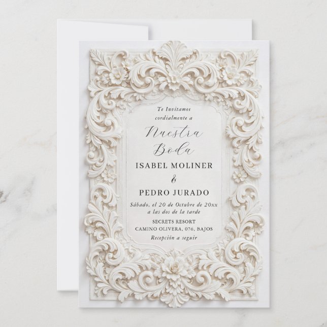 Convites Elegante Quadro Barroco Nossa Noiva Casamento (Frente)
