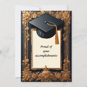 Convites Elegante Quadro de Formatura com Mortarboard