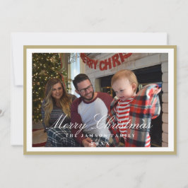 Convites Elegante Quadro de Natal Horizontal Família em Dou