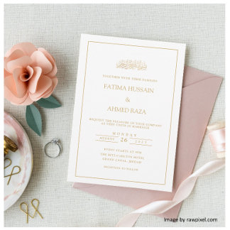 Convites Elegante Quadro Dourado com Letra Formal para Casa