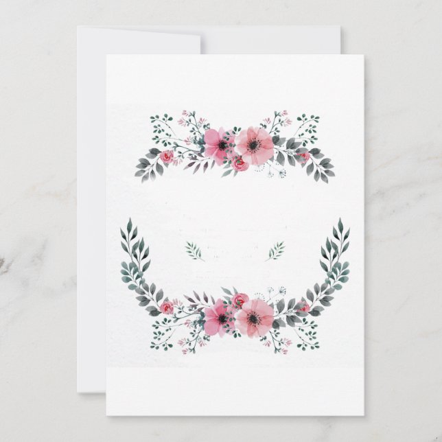Convites Elegante Quadro Floral (Frente)