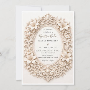 Convites Elegante Quadro Floral Barroco Nossa Noiva Casamen