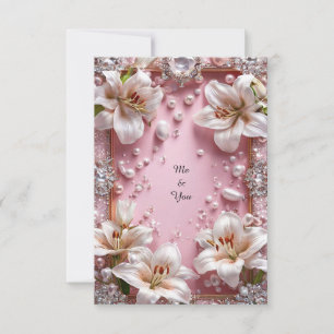 Convites Elegante Quadro Floral de Luxo Lily Pearl 💍🌸✨