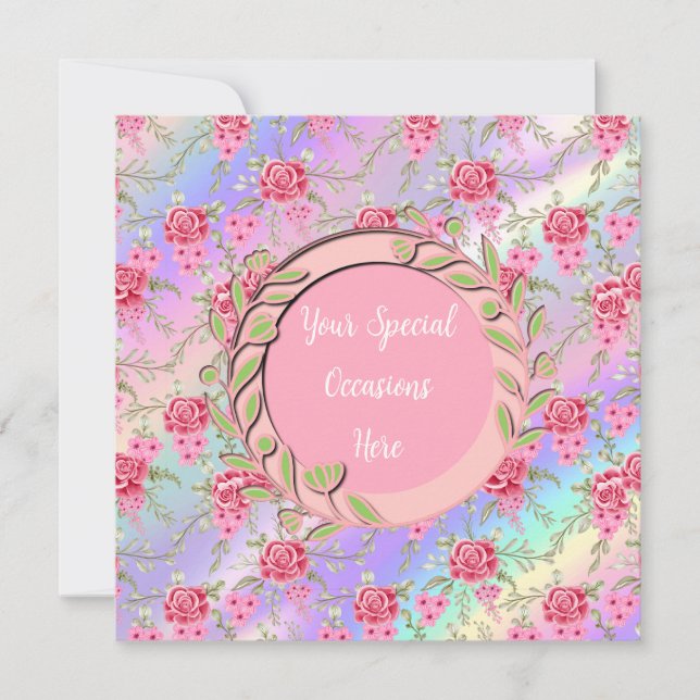Convites Elegante Quadro Floral: para Todas as Ocasioes (Frente)