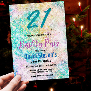 Convites Elegante qualquer brilho verde iridescente do arco