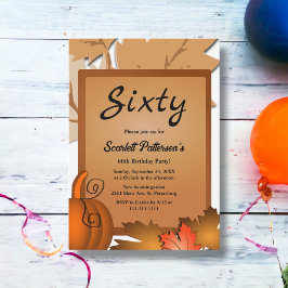 Convites Elegante queda da Rússia deixa pumpkin 60º anivers