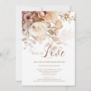 Convites Elegante Queda Neutra No Chá de panela Floral De A