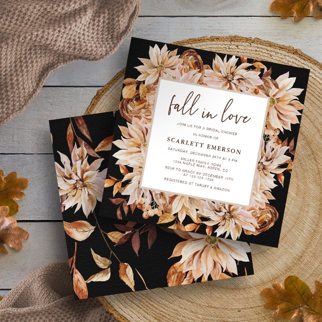 Convites Elegante Queda No Chá de panela De Amor (Elegant Fall In Love Bridal Shower Invitation
)